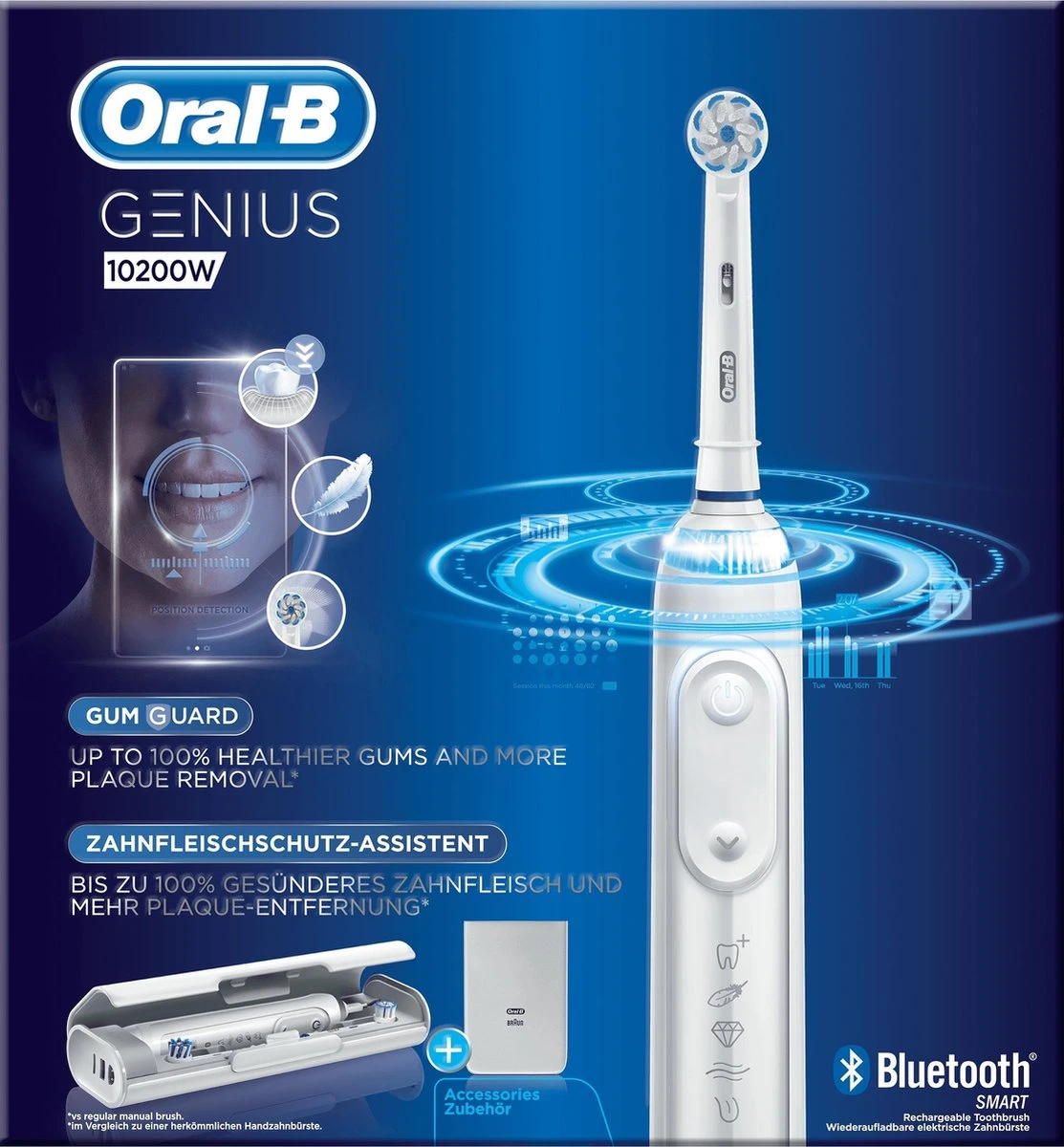 Oral B Oral-B Genius 10200W - Elektrische Tandenborstel - Wit 16 Oral B Oral-B Genius 10200W - Elektrische Tandenborstel - Wit - Afbeelding 14