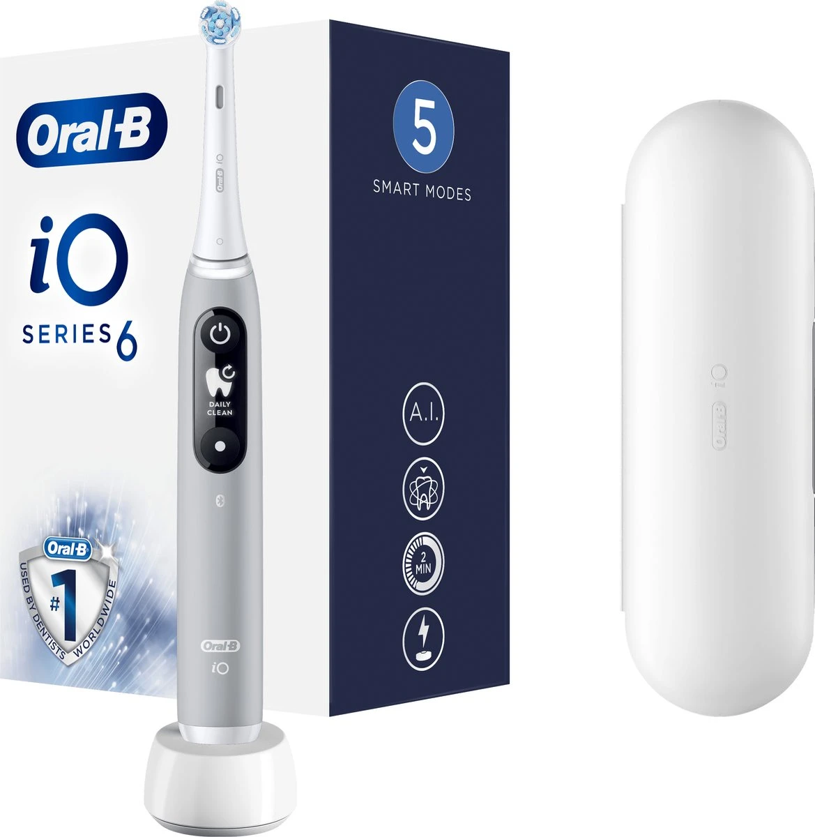 Oral B Oral-B IO - 6 - Opal Grey-Elektrische Tandenborstel Met Revolutionaire Magnetische Technologie Powered By Braun 14 Oral B Oral-B IO - 6 - Opal Grey-Elektrische Tandenborstel Met Revolutionaire Magnetische Technologie Powered By Braun - Afbeelding 12