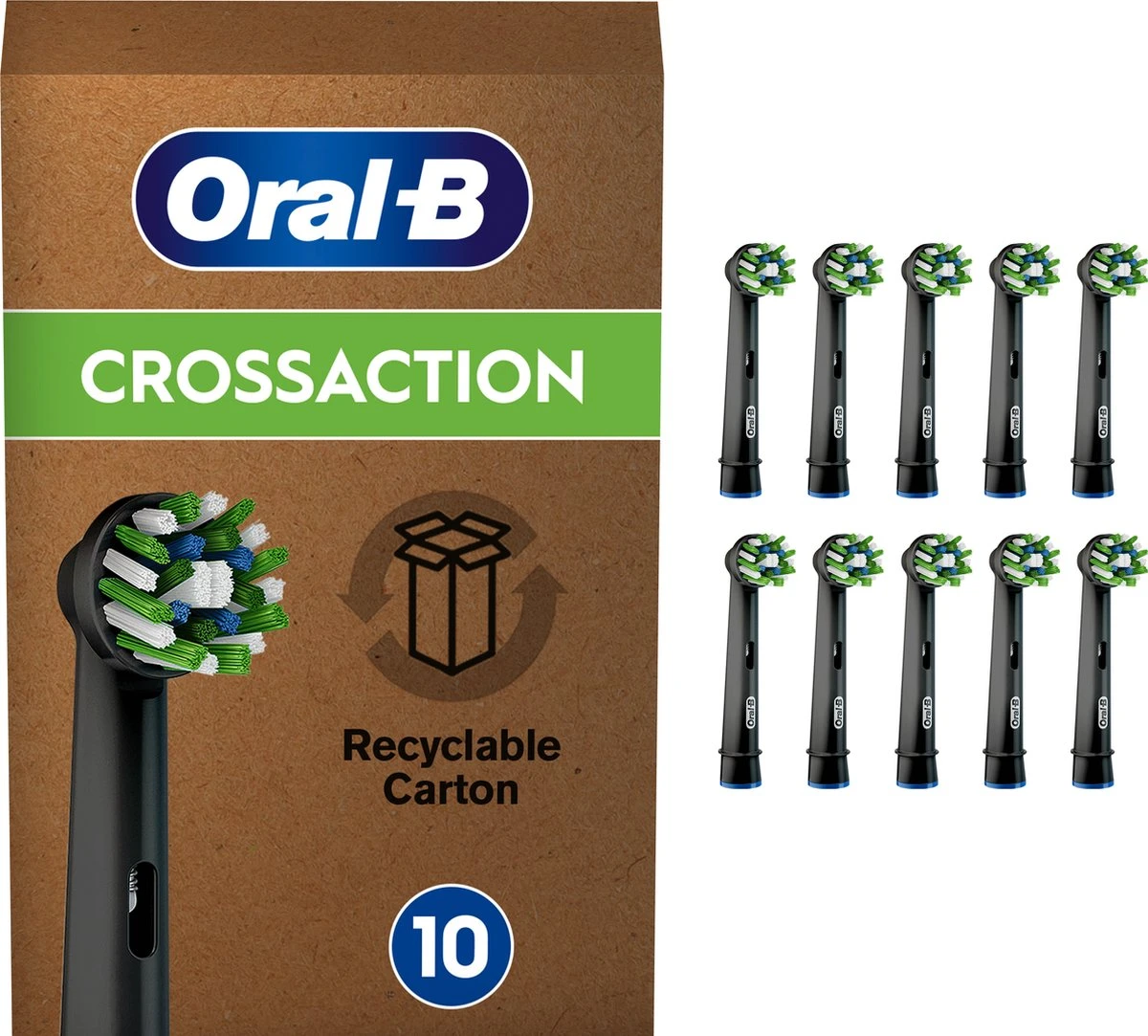 Oral B Oral-B CrossAction - Met CleanMaximiser-technologie - Opzetborstels - Zwart - 10 Stuks 3 Oral B Oral-B CrossAction - Met CleanMaximiser-technologie - Opzetborstels - Zwart - 10 Stuks