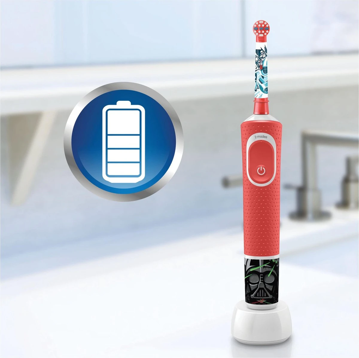 Oral B Oral-B Kids Mandalorian - Elektrische Tandenborstel - Powered By Braun - 1 Handvat En 1 Opzetborstel 7 Oral B Oral-B Kids Mandalorian - Elektrische Tandenborstel - Powered By Braun - 1 Handvat En 1 Opzetborstel - Afbeelding 5