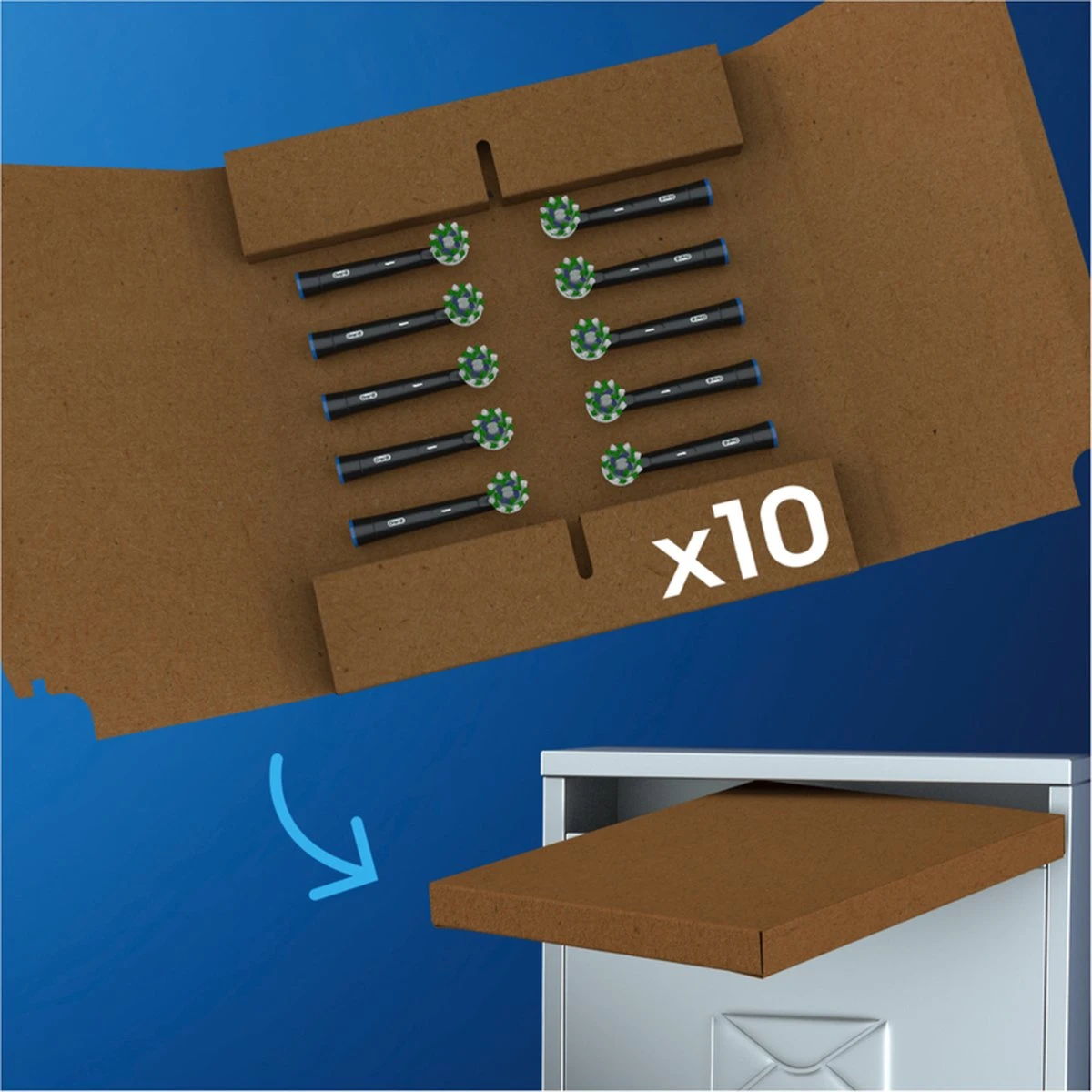 Oral B Oral-B CrossAction - Met CleanMaximiser-technologie - Opzetborstels - Zwart - 10 Stuks 4 Oral B Oral-B CrossAction - Met CleanMaximiser-technologie - Opzetborstels - Zwart - 10 Stuks - Afbeelding 2