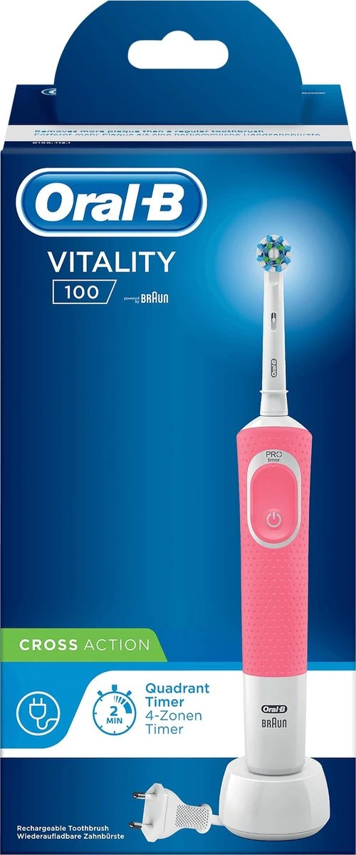 Oral B Oral-B Vitality 100 Roze CrossAction - Elektrische Tandenborstel - Powered By Braun 8 Oral B Oral-B Vitality 100 Roze CrossAction - Elektrische Tandenborstel - Powered By Braun - Afbeelding 6