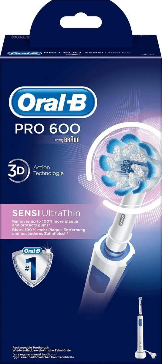 Oral B Oral-B PRO Pro 600 - Sensi-Clean - Elektrische Tandenborstel - Wit 11 Oral B Oral-B PRO Pro 600 - Sensi-Clean - Elektrische Tandenborstel - Wit - Afbeelding 9