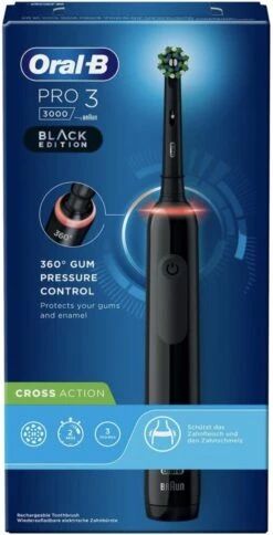 Oral B Oral-B Pro 3 3000 - Zwart - Elektrische Tandenborstel - Ontworpen Door Braun - Black Edition -Oral B 613x1200
