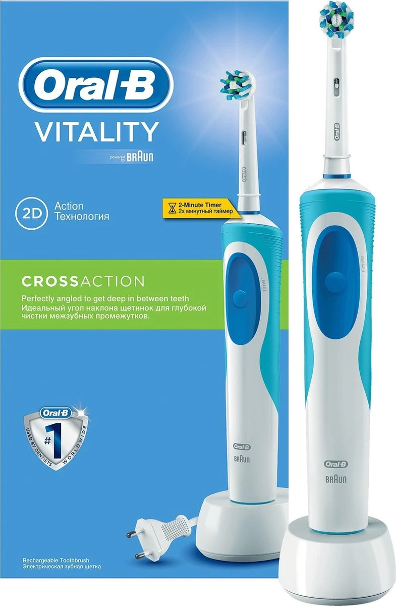 Oral B Oral-B Vitality CrossAction - Elektrische Tandenborstel - Blauw, Wit 3 Oral B Oral-B Vitality CrossAction - Elektrische Tandenborstel - Blauw, Wit