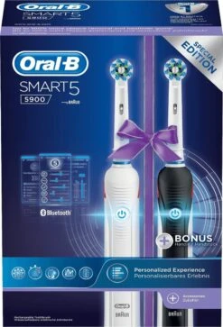 Oral B Oral-B Smart 5 5900 - Zwart En Wit - Elektrische Tandenborstel - Duopack -Oral B 816x1200