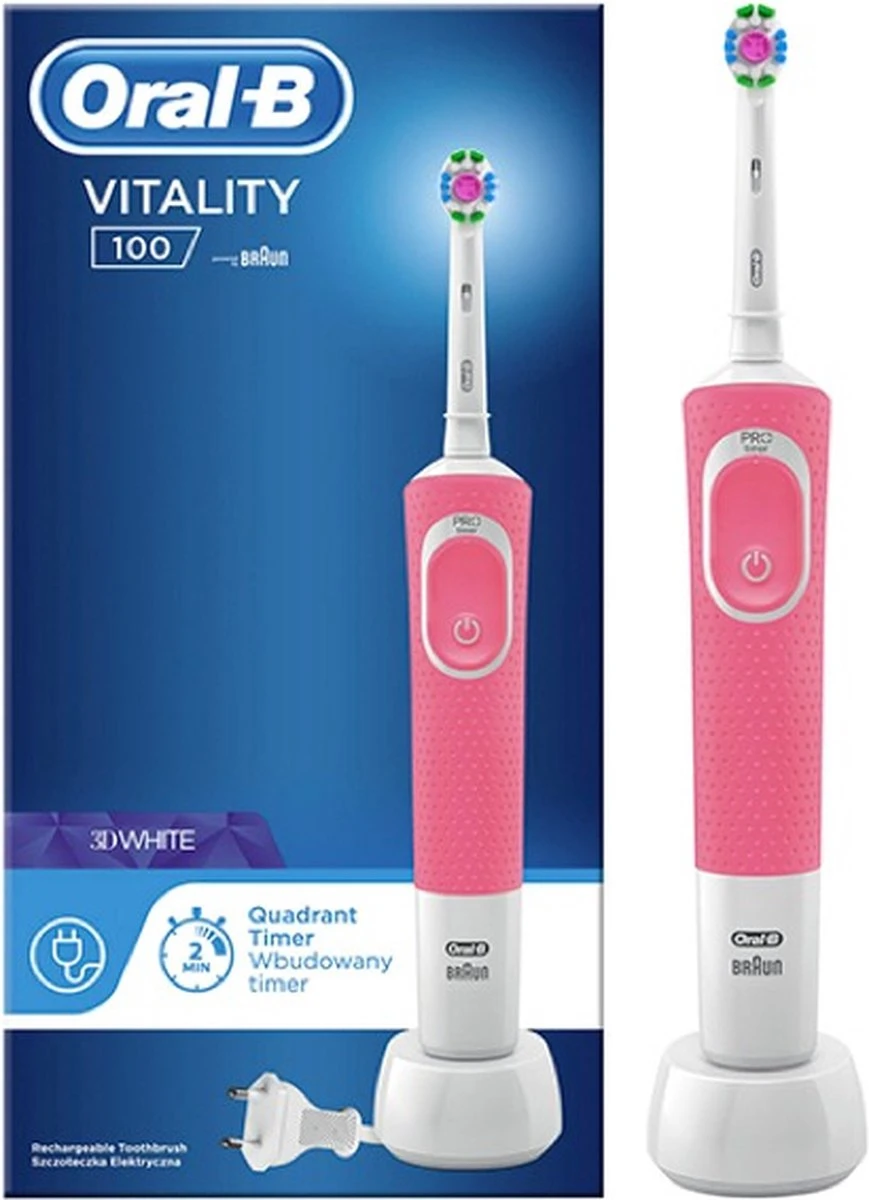 Oral B Oral-B Vitality 100 Roze CrossAction - Elektrische Tandenborstel - Powered By Braun 3 Oral B Oral-B Vitality 100 Roze CrossAction - Elektrische Tandenborstel - Powered By Braun