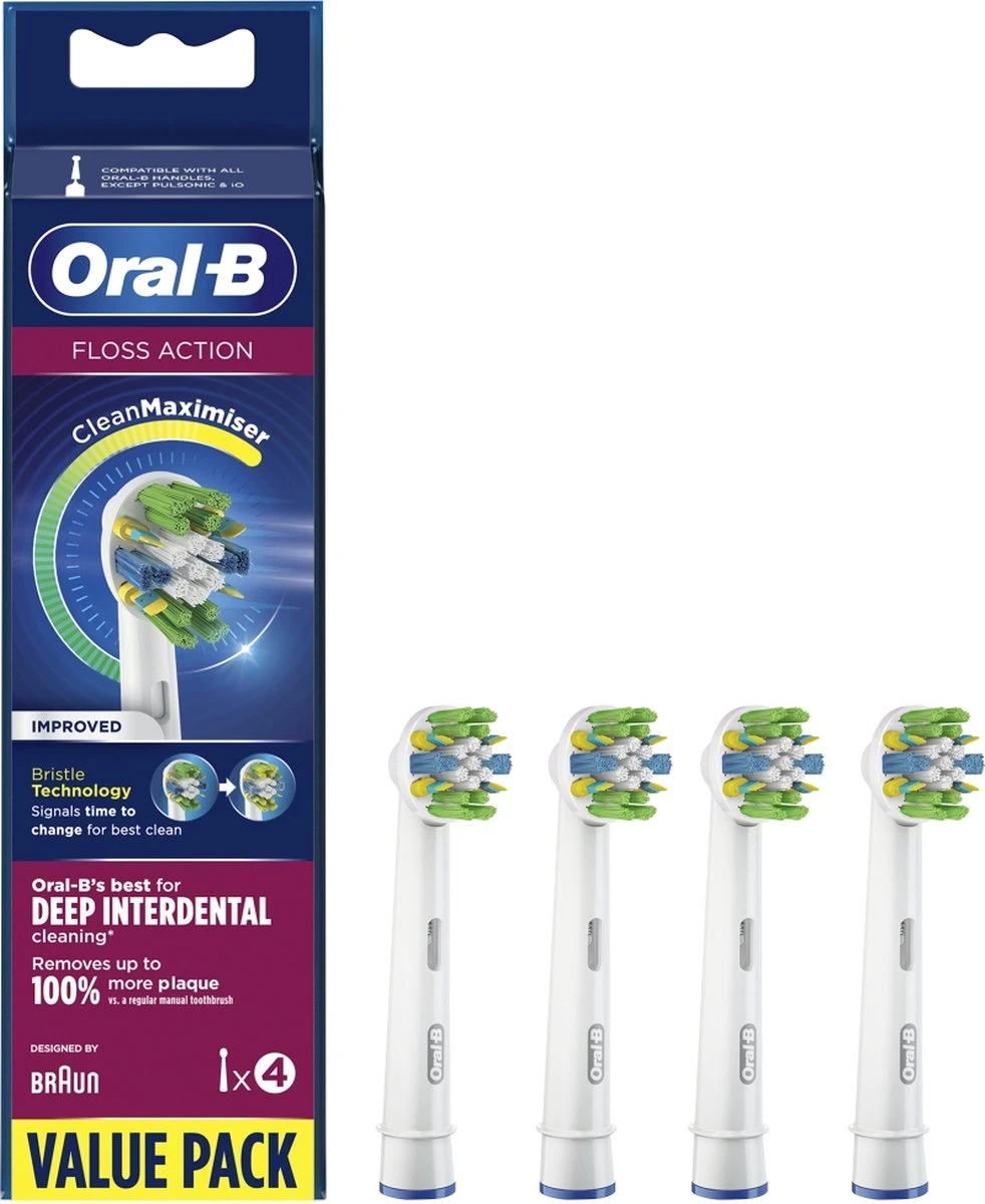 Oral B Oral-B FlossAction - Met CleanMaximiser-technologie - Opzetborstels - 4 Stuks 12 Oral B Oral-B FlossAction - Met CleanMaximiser-technologie - Opzetborstels - 4 Stuks - Afbeelding 10