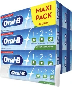 Oral B Oral-B 1.2.3 Mint Frisse - Tandpasta - 6 X75 Ml